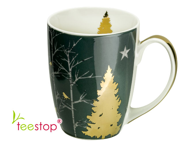 edler Porzellan Becher Mystic Deer  - Tannenbaum